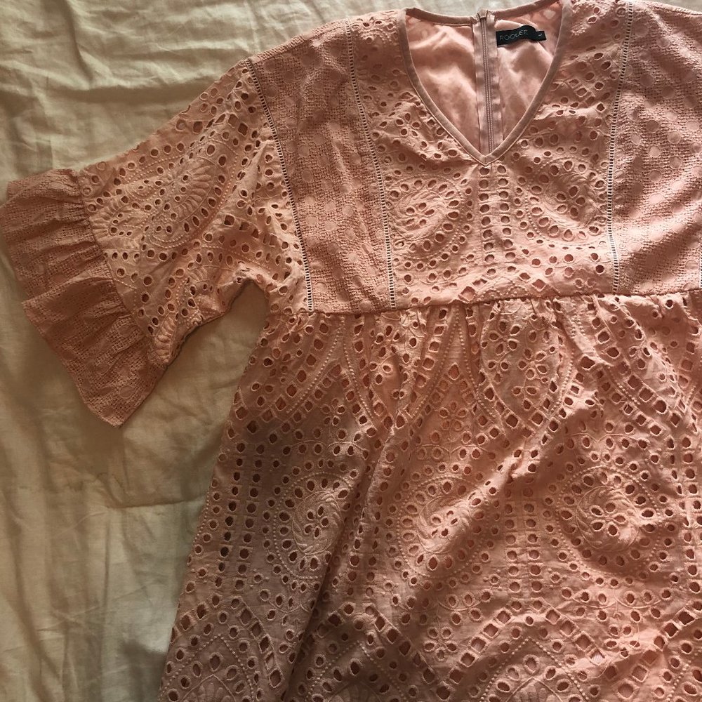 ROOLEE Blush Eyelet Midi Dress